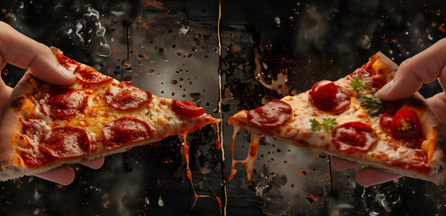 Piece of pizza - obrazy, fototapety, plakaty