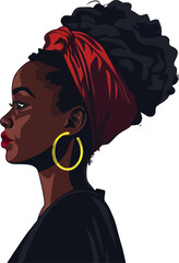 Portrait of beautiful african woman. Woman face silhouette. Womens History Month. Women's day
