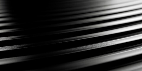 Modern minimal black horizontal rounded line array or grid geometrical pattern background with selective focus