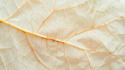 Leaf structure, leaf background with veins and cells, light pastel colors. Macro.