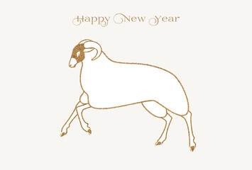 走る羊　干支　十二支　未年　年賀状　デザイン