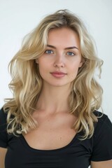 Naklejka premium nice blonde woman, portrait on the white background 