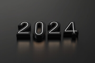 Year of 2024 black colors