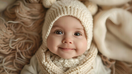 Fototapeta na wymiar Beautiful smiling cute baby