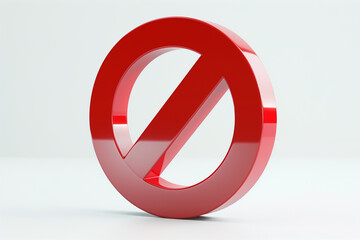 3d render of a red ban sign