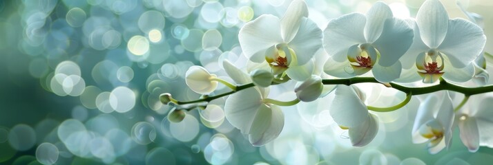 Exquisite white orchids enhancing the charm and elegance of the garden landscape
