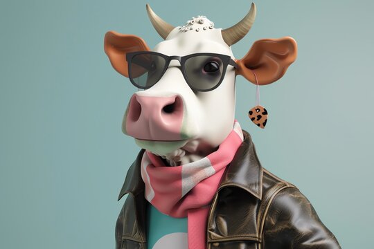 fashionable an cow animals 3d
