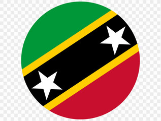 Saint Kitts and Nevis flag button on png or transparent background. vector illustration. 