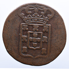 Coin of Portuguese India from the reign of Maria II Queen of Portugal. Century XIX