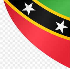 Saint Kitts and Nevis flag wave isolated on png or transparent background vector illustration.