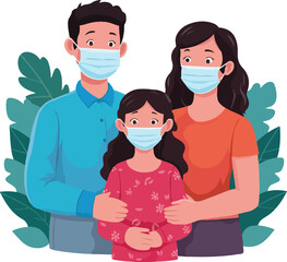 Hand drawn family illustration