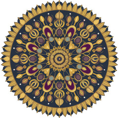 Colorful mandala with ornaments