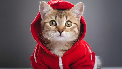 Cat in a red hood