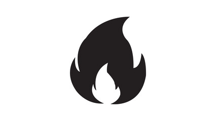flame icon in flat style.