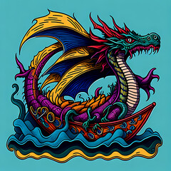 Vector illustration style for the Chinese Happy Dragon Boat Festival celebration