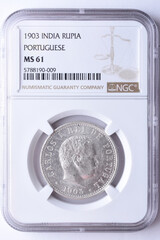Silver Coin of Portuguese India from the reign of Carlos I King of Portugal. Century XIX