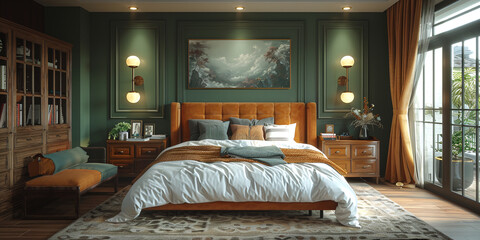Emerald Green Modern Bedroom: A Triumph of Style and Comfort