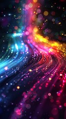 Fototapeta premium A digital artwork featuring a spectrum of neon lights in an abstract composition