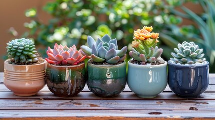 Mini cacti or succulents are always eye catching and visually appealing - obrazy, fototapety, plakaty