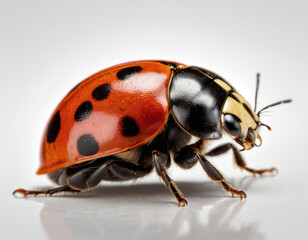 airbrushed digital simple illustration of an lady bug, isolated on a pure white background