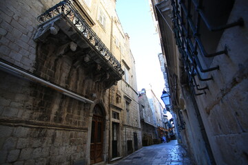 Dubrovnik old town corridor in Croatia  - 790878741