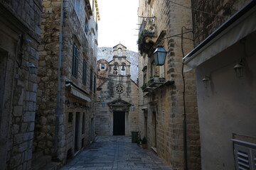 Dubrovnik old town corridor in Croatia  - 790878742