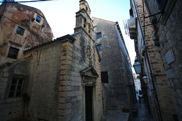 Dubrovnik old town corridor in Croatia  - 790878756