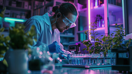 Dedicated Scientist Conducting Research in a Modern Laboratory