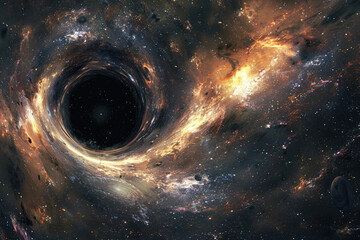 black hole in a photo-realistic style.