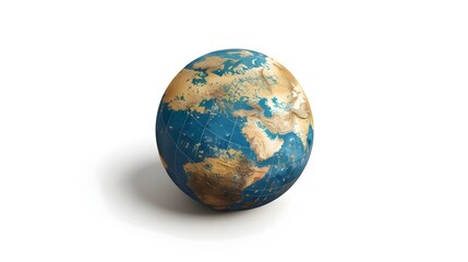 3D Globe Icon Representing Global Connectivity and Digital Technological Innovation