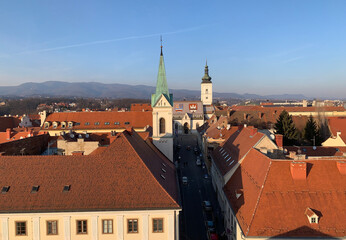 zagreb city view on day time in winter