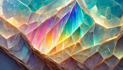  Design a background depicting a crystalline structure in the style of a quartz geode
