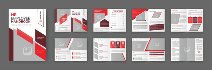 HR Handbook for Employee Rules. Welcome Company Handbook Brochure of Introduction About Company. - obrazy, fototapety, plakaty