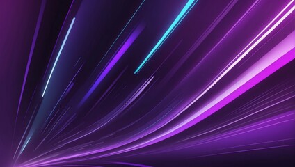 Futuristic vibes, Explore a new color scheme for the abstract speed movement pattern with glowing blurred lines in bold purple gradients. - obrazy, fototapety, plakaty