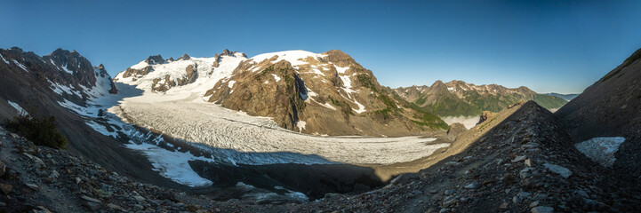 Panorama Of Blue Glacier On a Clear Sky Day