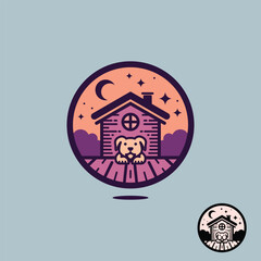 Creative design logo ideas dogs with house become a brand symbol for your business, the concept of dog house or home icons