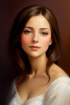 Artistic oil painting of a beautiful woman