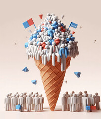 group of voters in an ice cream cone - 790889963