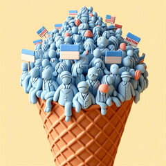 group of voters in an ice cream cone - 790889966
