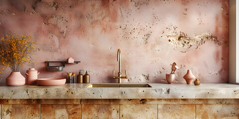 Contemporary Kitchen: Beige Cabinets, Stone Countertop, Sleek Faucet