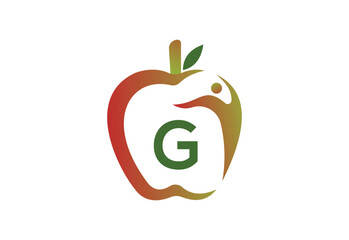 Apple Human with latter F logo template