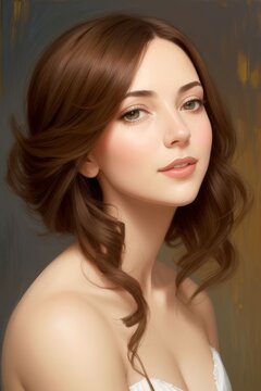Oil painting of a beautiful noble and luxurious woman