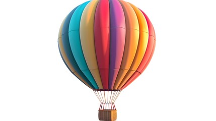 Naklejka premium Vibrant 3D Hot Air Balloon Icon Representing Adventure and Travel