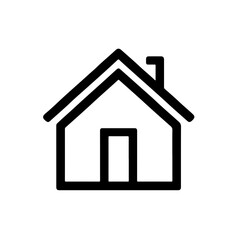 home as a simple single icon logo outline silhouette, vector illustration, isolated on transparent background