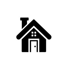 home as a simple single icon logo outline silhouette, vector illustration, isolated on transparent background
