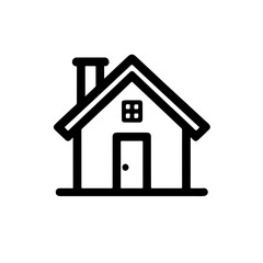 home as a simple single icon logo outline silhouette, vector illustration, isolated on transparent background