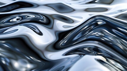 Flowing Metallic Silver Liquid Backdrop for Luxurious Premium Modern Design - obrazy, fototapety, plakaty