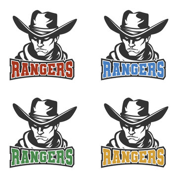 Rangers Illustration Clip Art Design Shape. Mascot Silhouette Icon Vector.Artwork