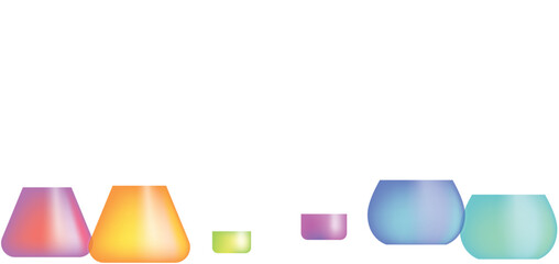 set of colorful bottles