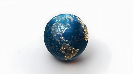 Glowing 3D Globe Icon Representing Global Connectivity and Worldwide Travel